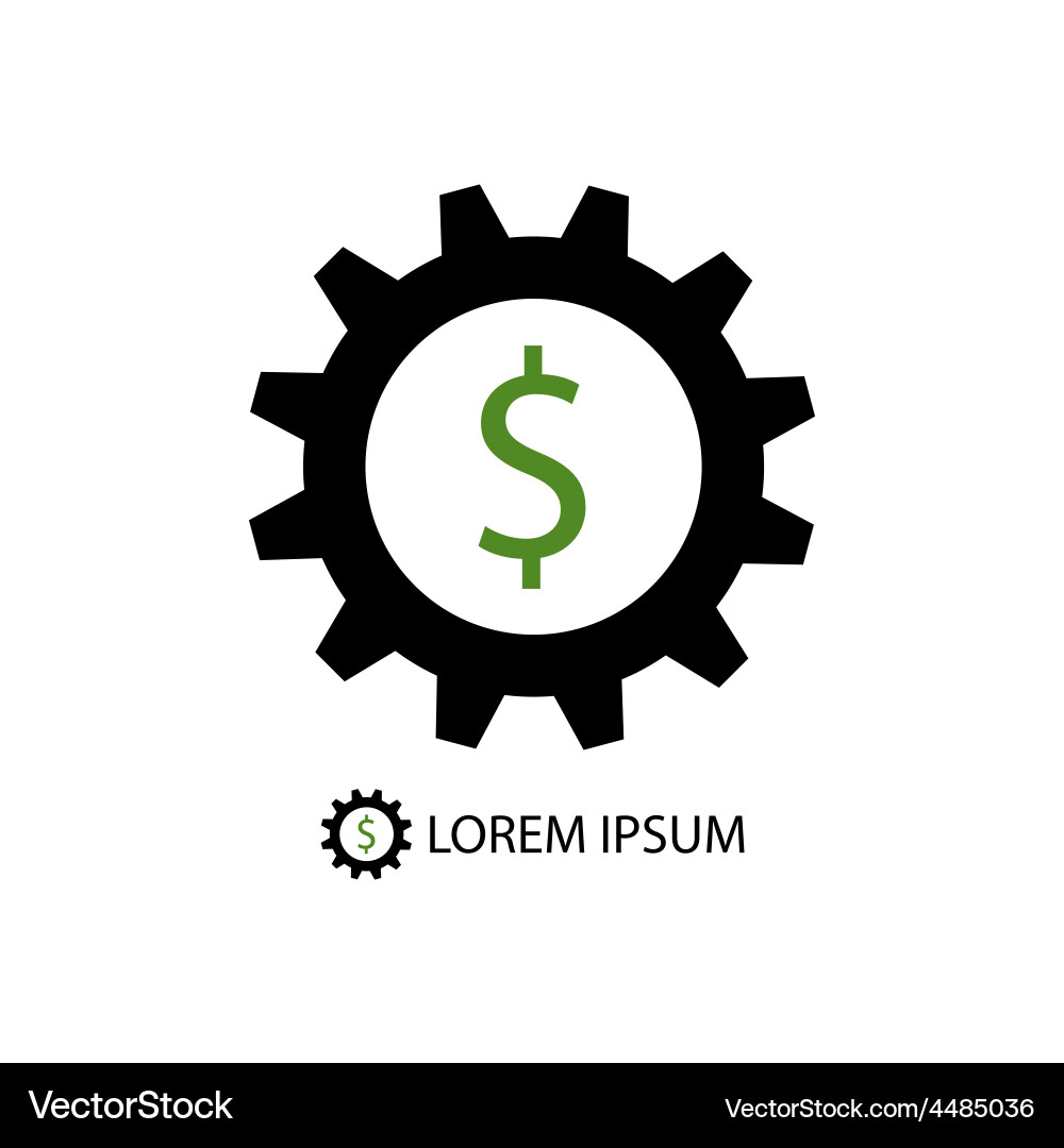 Gear and Dollar Business Logo vector image