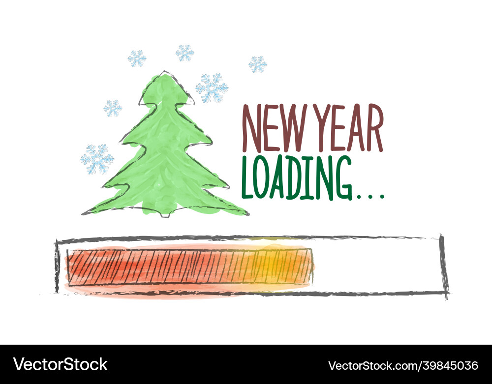 Loading new year the load progress indicator Loading new year the load progress indicator Vector Image