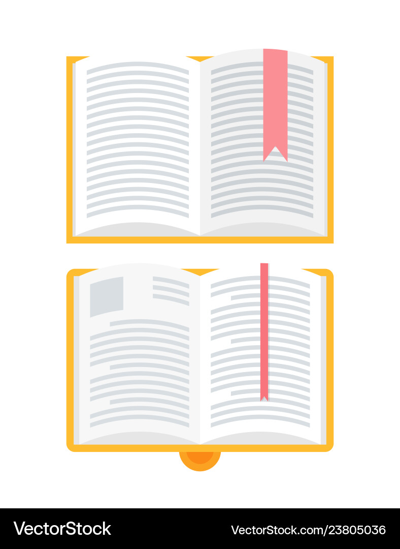 Notebook with bookmarks set of isolated icons Notebook with bookmarks set of isolated icons Vector Image