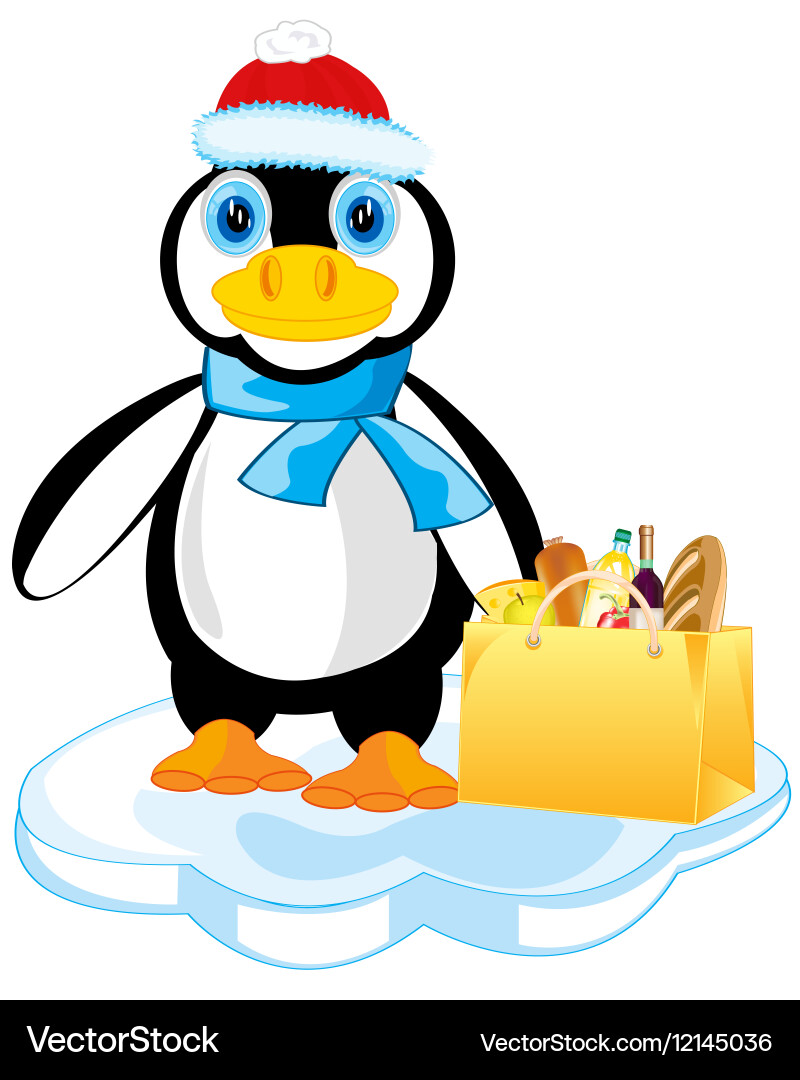 Penguin on block of ice Vector Image