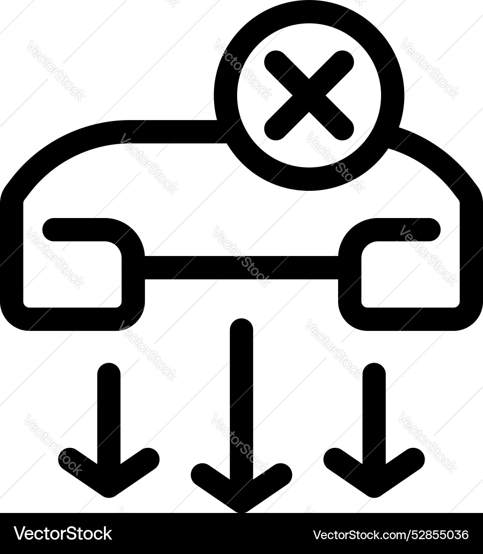 Phone receiving data with error cross symbol icon Phone receiving data with error cross symbol icon vector image