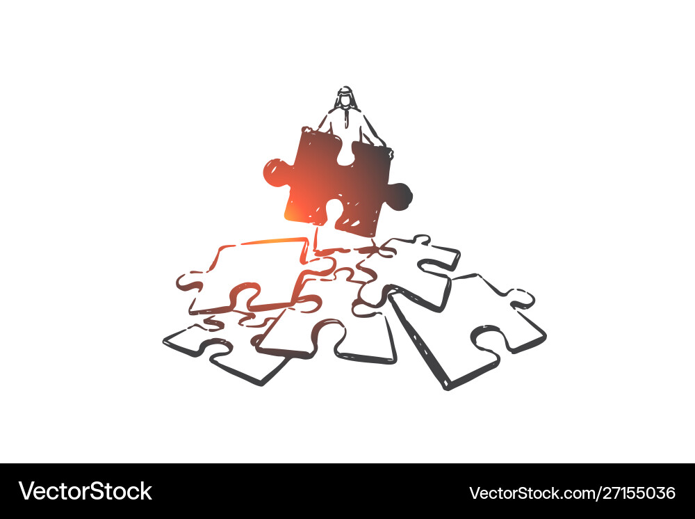 Problem solving challenge concept sketch hand vector image