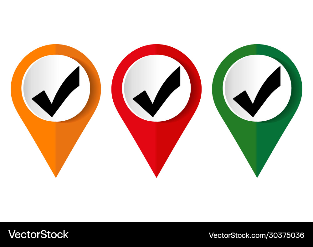 Red check mark icon tick symbol in color Vector Image