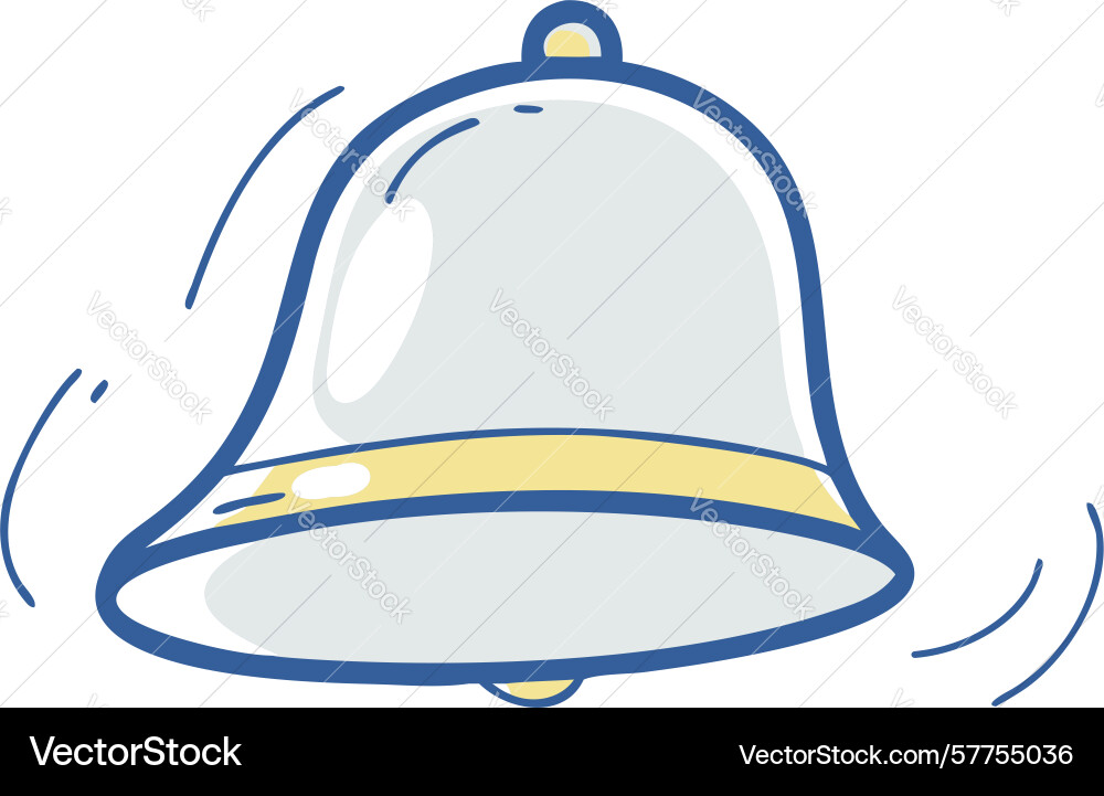 Ringing bell icon with vibrating lines dynamic Vector Image
