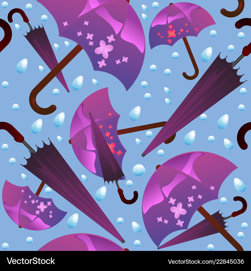 Seamless pattern of umbrellas vector image