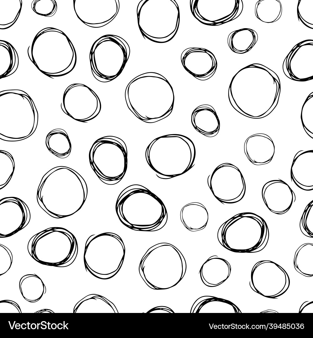 Seamless pattern with sketch circles shape Seamless pattern with sketch circles shape vector image