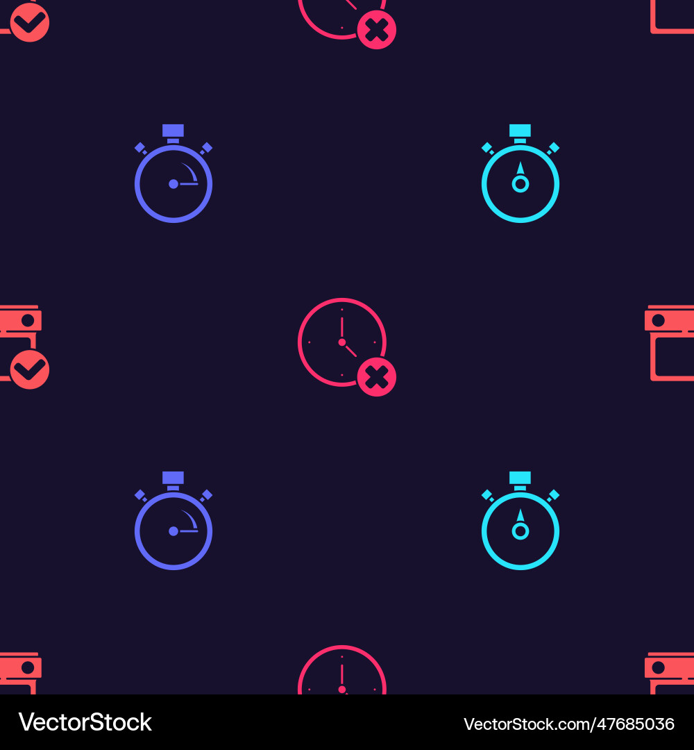 Set stopwatch clock delete and calendar Vector Image