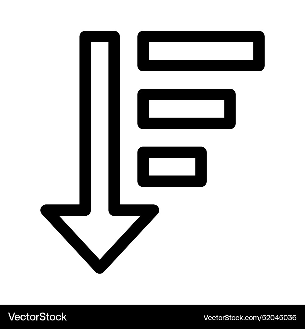 Sort icon design in filled and outlined style Vector Image