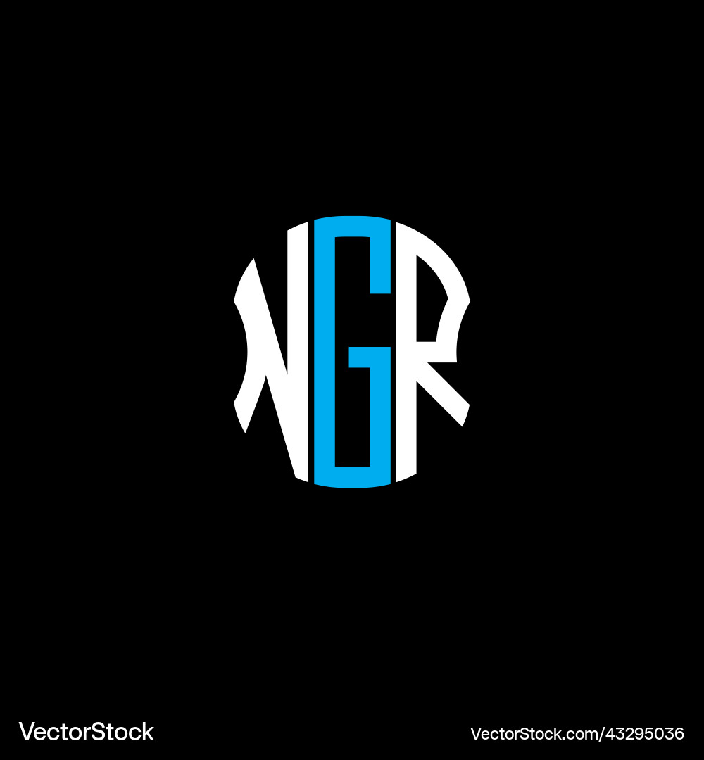 Webngr letter logo abstract creative design ngr Vector Image