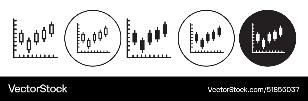 Candle stick chart icon set collection for web Vector Image