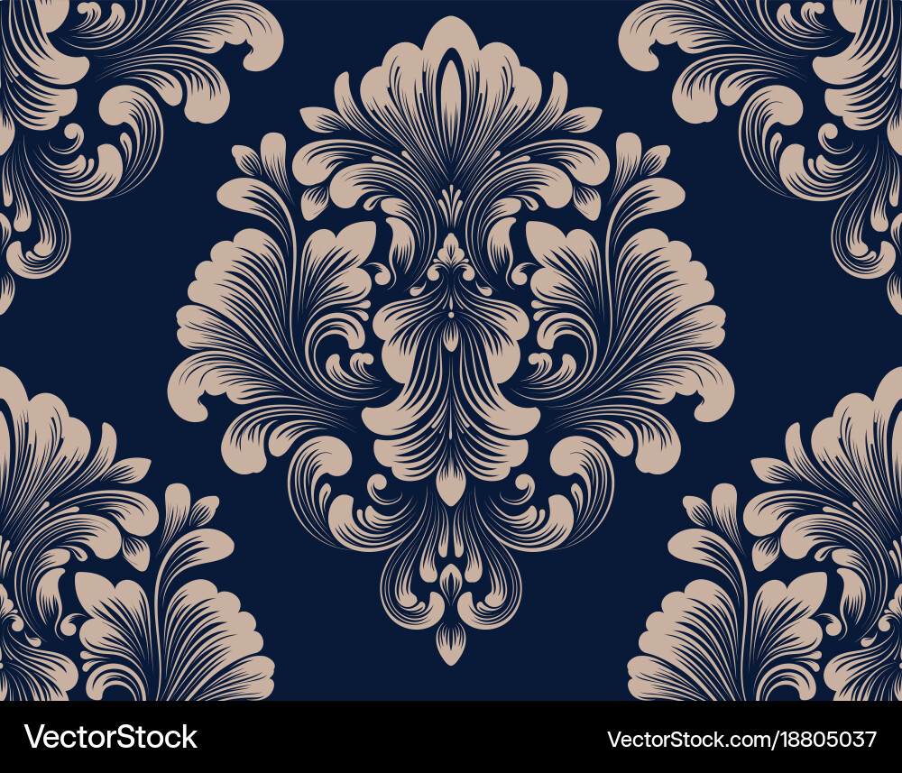 Damask seamless pattern element classical Vector Image