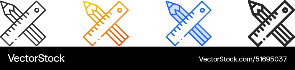 Design tools iconthin linear gradient blue stroke Design tools iconthin linear gradient blue stroke vector image