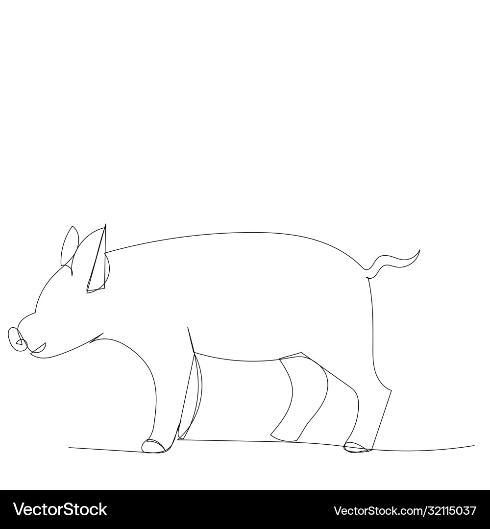 Drawing with a continuous line pigs Vector Image