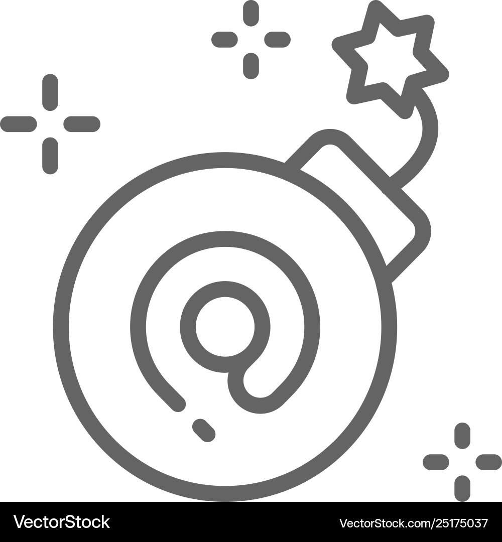 Email bomb computer virus line icon Email bomb computer virus line icon Vector Image