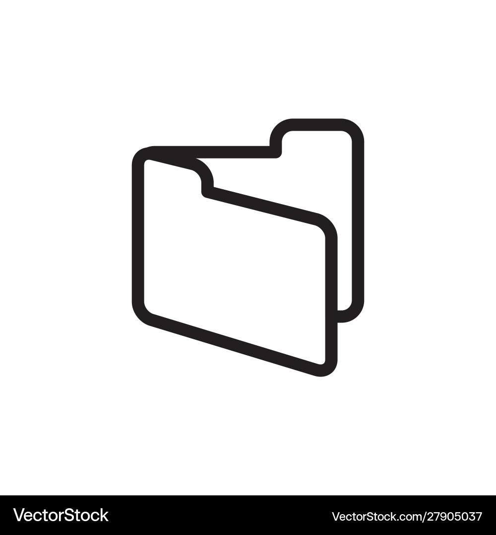 Flat line folder icon logo element design Vector Image