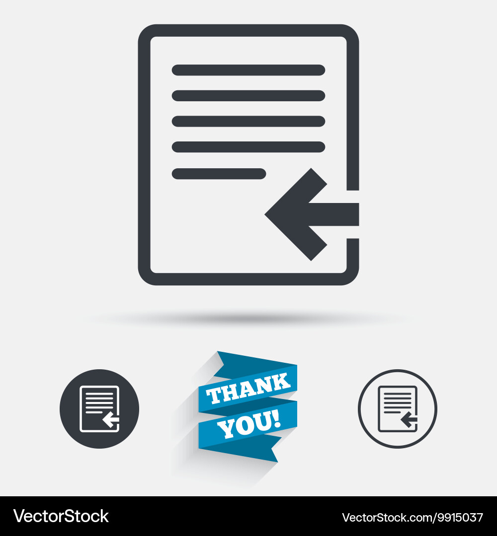 Import file icon document symbol Vector Image