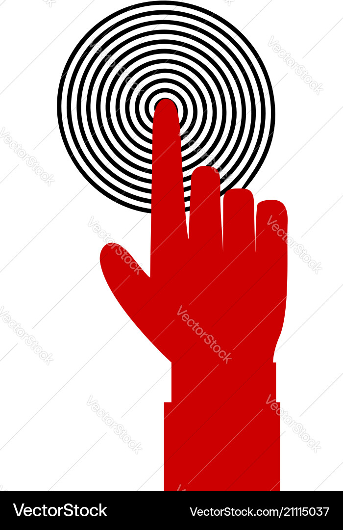 Index finger pointing to the target business Index finger pointing to the target business vector image