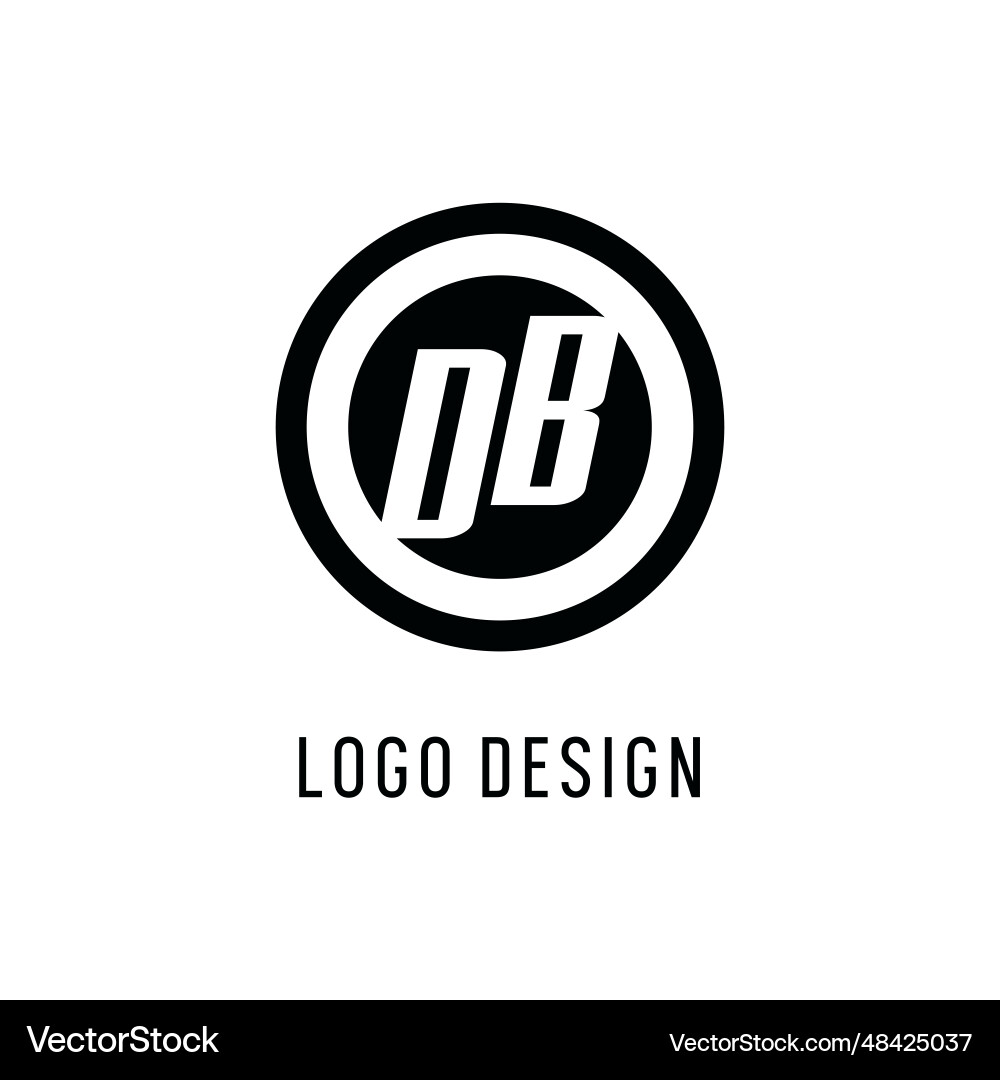 Initial db logo concentric circle line clean vector image