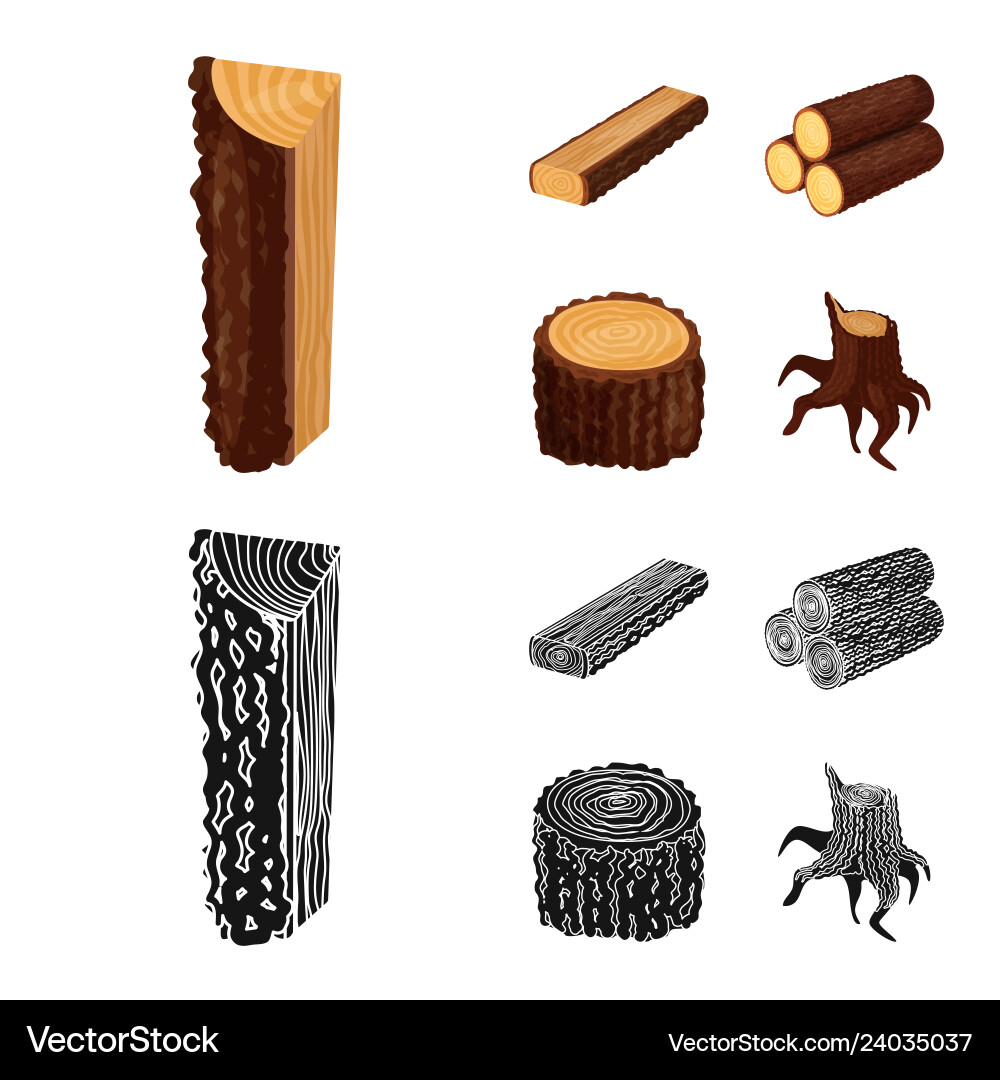 Isolated object of tree and raw logo collection Vector Image