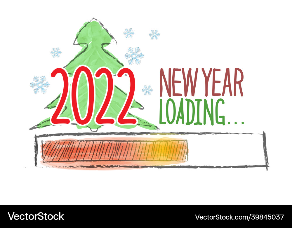 Loading 2021 new year the load progress indicator Loading 2021 new year the load progress indicator vector image