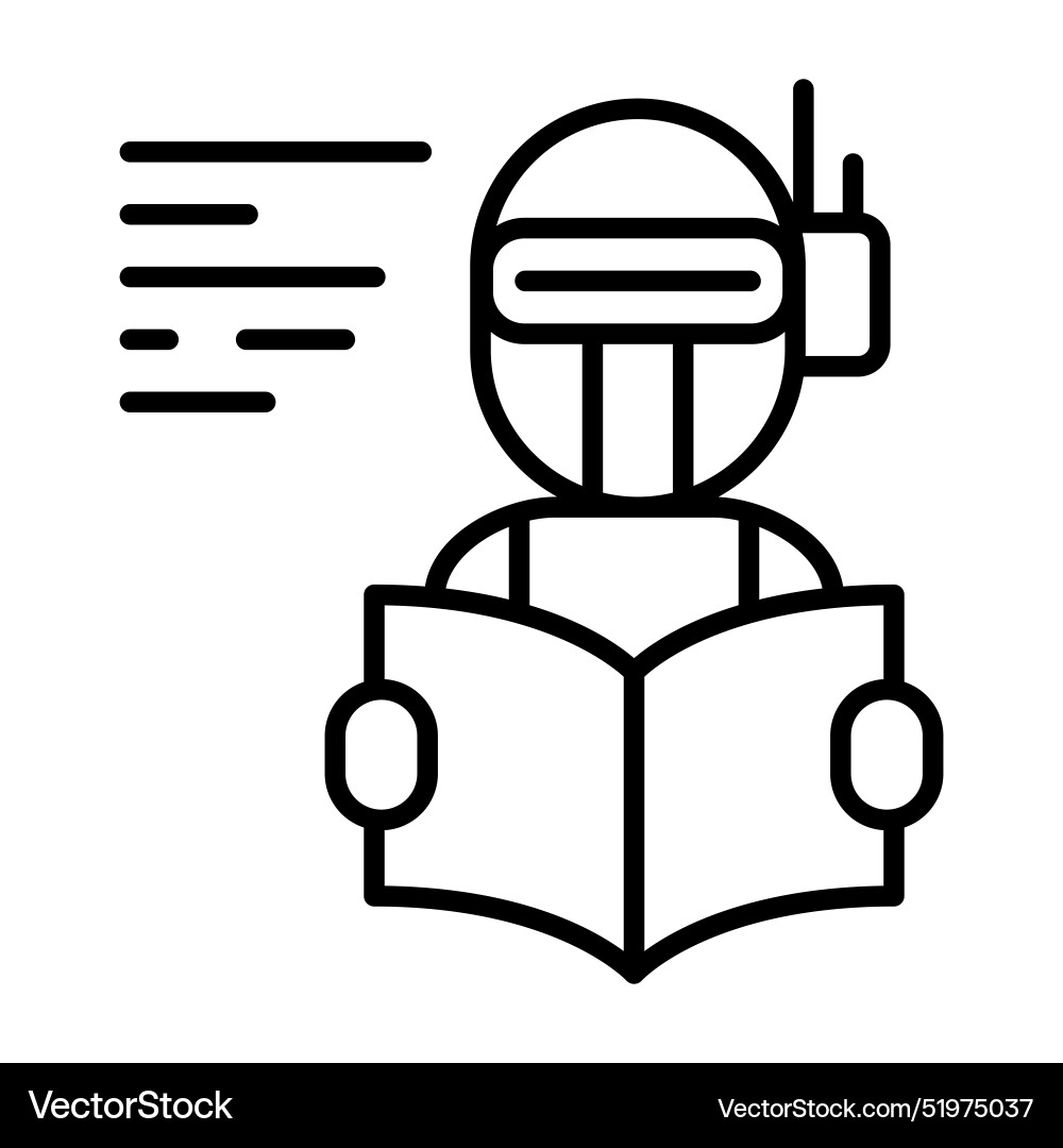 Machine learning icon in thin line style graphic Vector Image