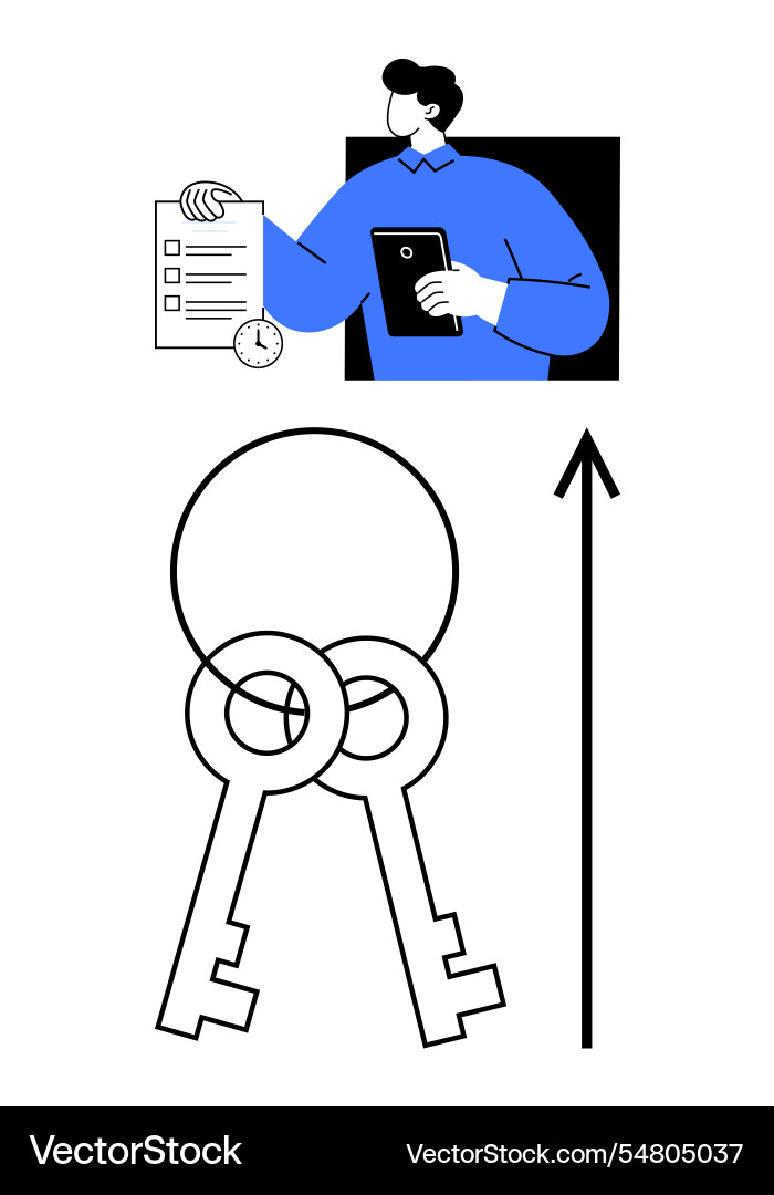 Managing time efficiently keys to unlocking task Managing time efficiently keys to unlocking task vector image