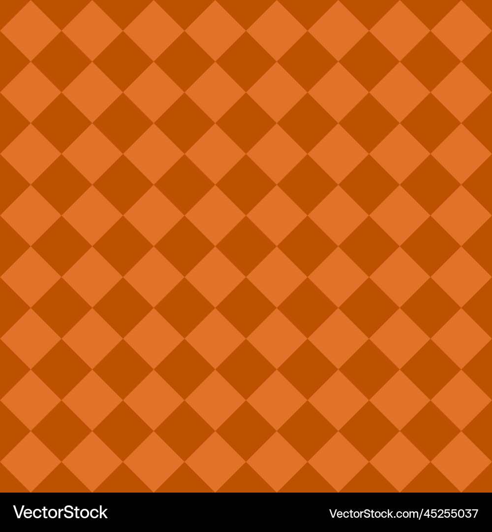 Orange seamless diagonal checkered squares pattern Orange seamless diagonal checkered squares pattern vector image