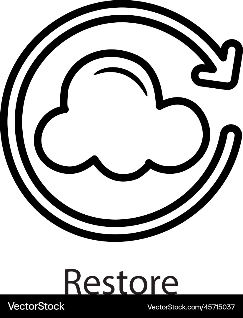 Restore outline icon design data sym vector image