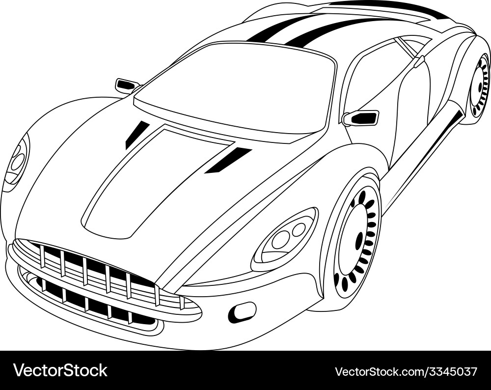 Sleek Car Silhouette Vector Image