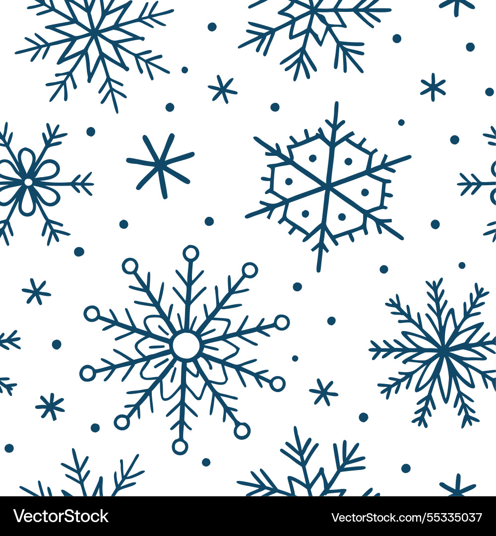 Snowflake and ice crystal seamless tile pattern Vector Image
