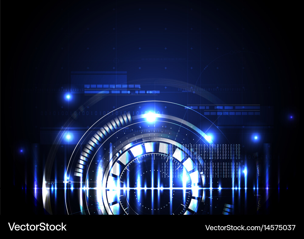 Technological abstract illuminated digital hud Vector Image