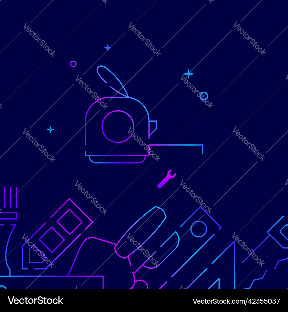 Yardstick measuring tape gradient line icon Yardstick measuring tape gradient line icon Vector Image