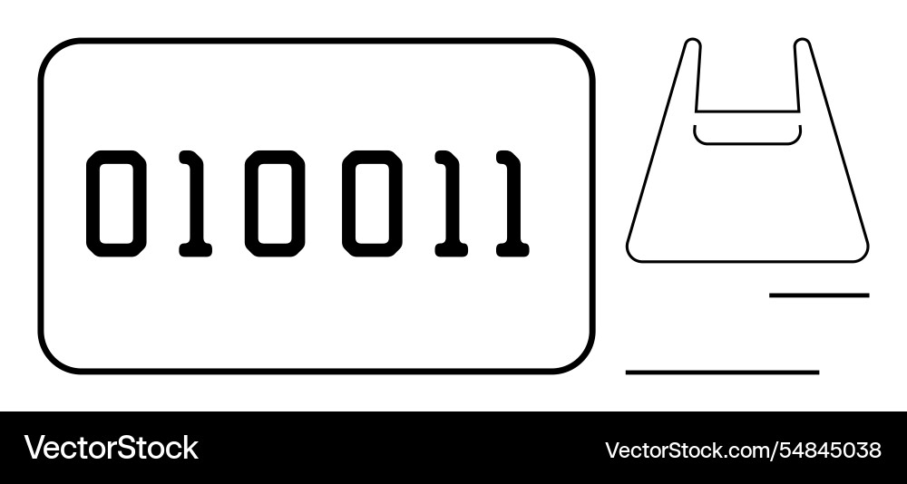 Binary code on rectangular panel with abstract Binary code on rectangular panel with abstract vector image