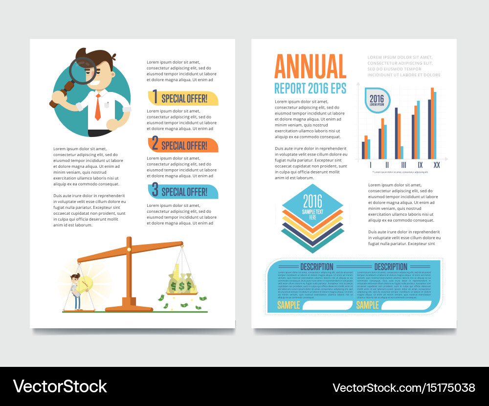 Business Report & Analytics Template Vector Image