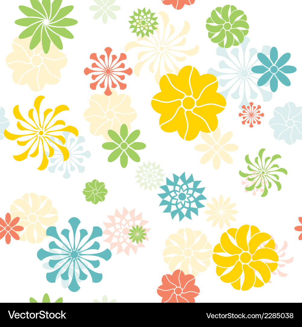 Colorful Spring Flowers Pattern vector image