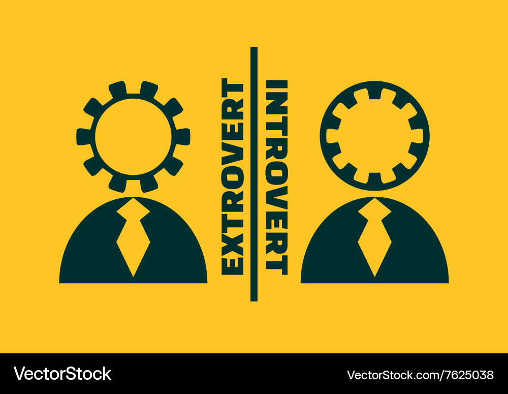 Extrovert vs introvert metaphor vector image
