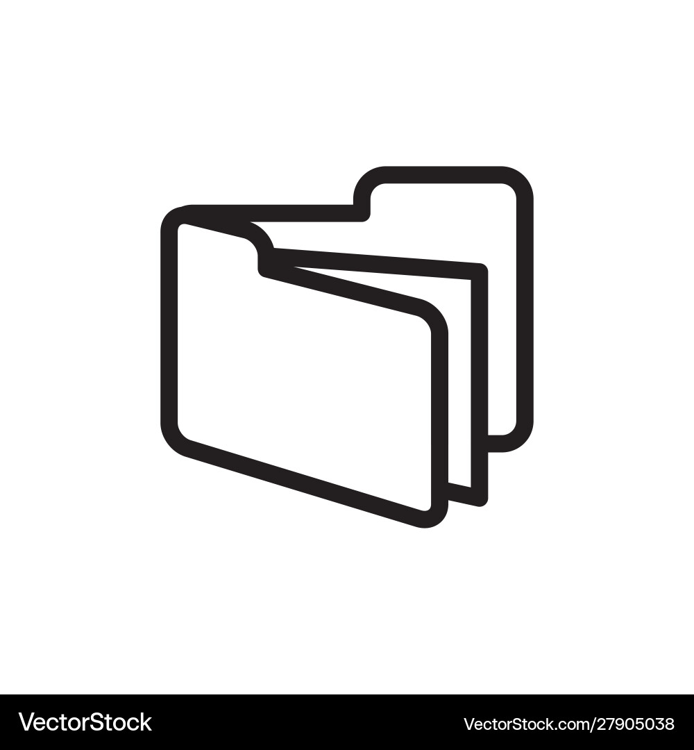 Flat line folder icon logo element design Vector Image