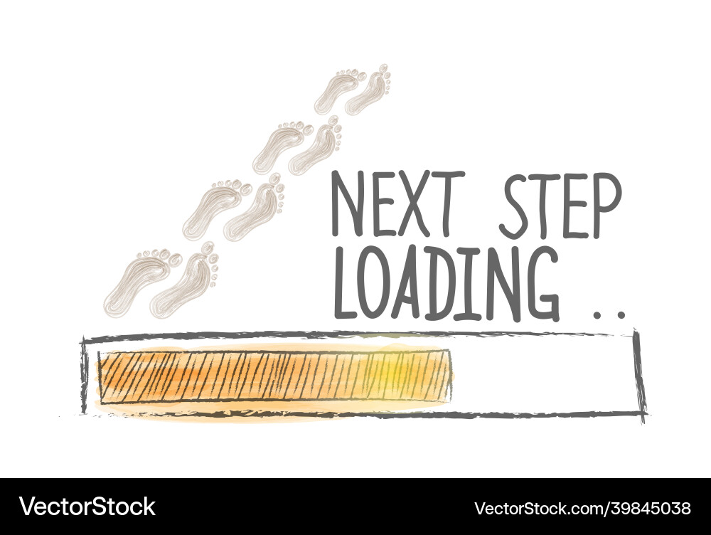 Loading the next step progress indicator Loading the next step progress indicator vector image
