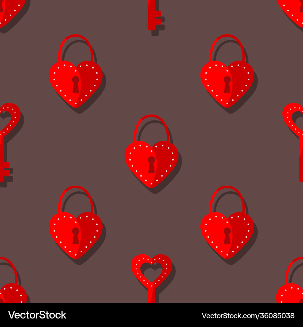 Seamless pattern with a lock for lovers and key Seamless pattern with a lock for lovers and key Vector Image
