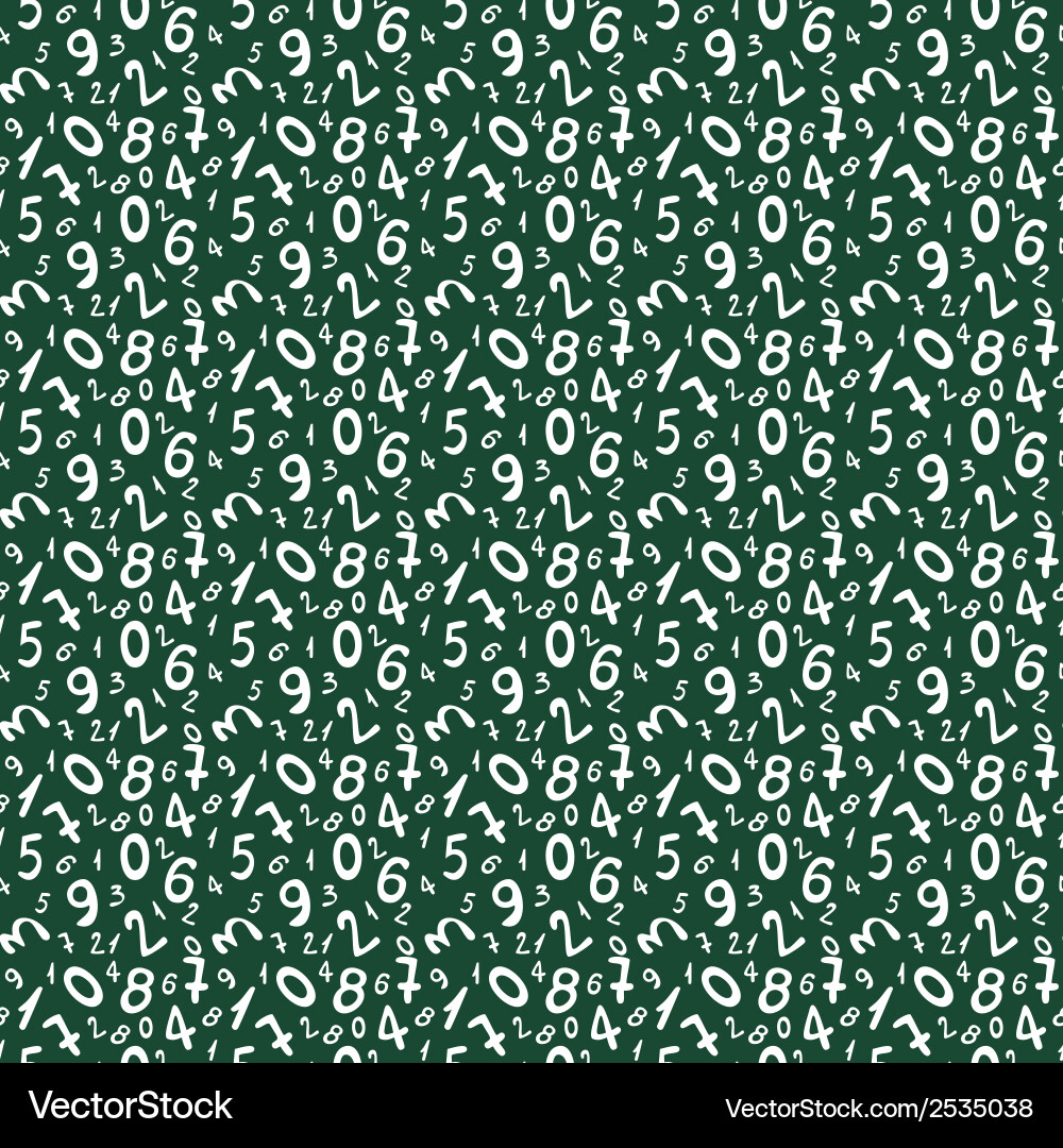 Seamless pattern with numbers for school design vector image