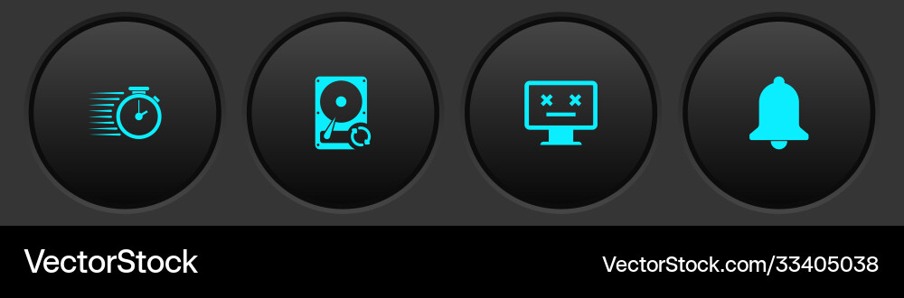 Set stopwatch hard disk drive hdd sync refresh Set stopwatch hard disk drive hdd sync refresh vector image