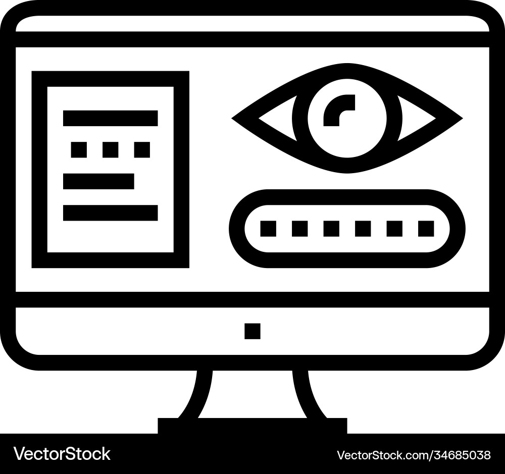 Spied password access line icon Spied password access line icon vector image