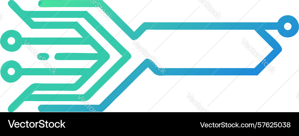 Streamlined circuit path modern tech flow icon vector image