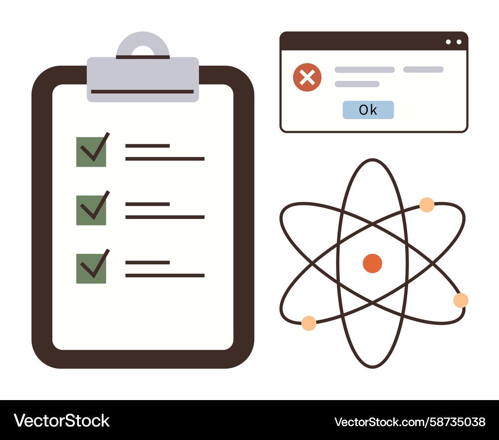 Task Checklist & Error Notification Vector Image