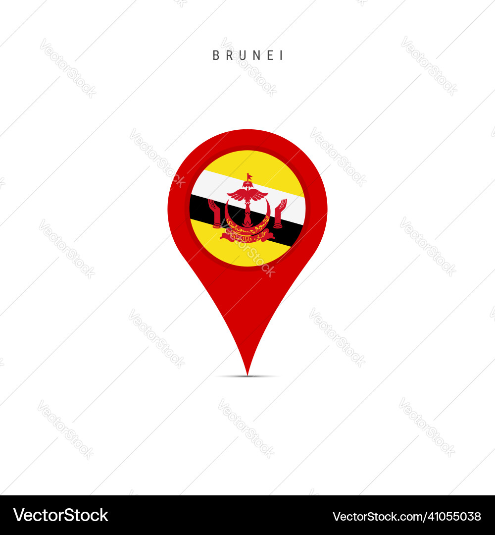 Teardrop map marker with flag of brunei flat Teardrop map marker with flag of brunei flat vector image