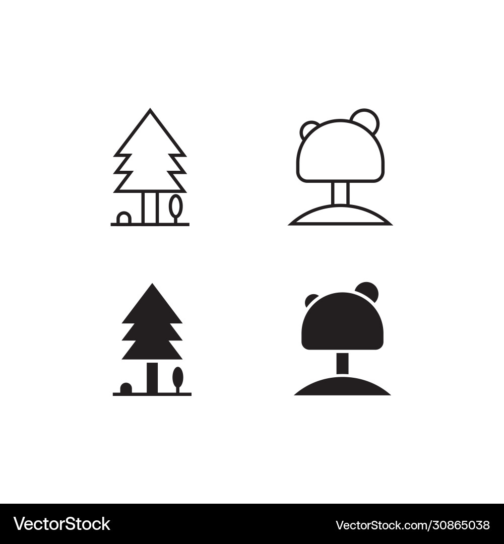 Tree line and solid icon logo symbol Tree line and solid icon logo symbol vector image