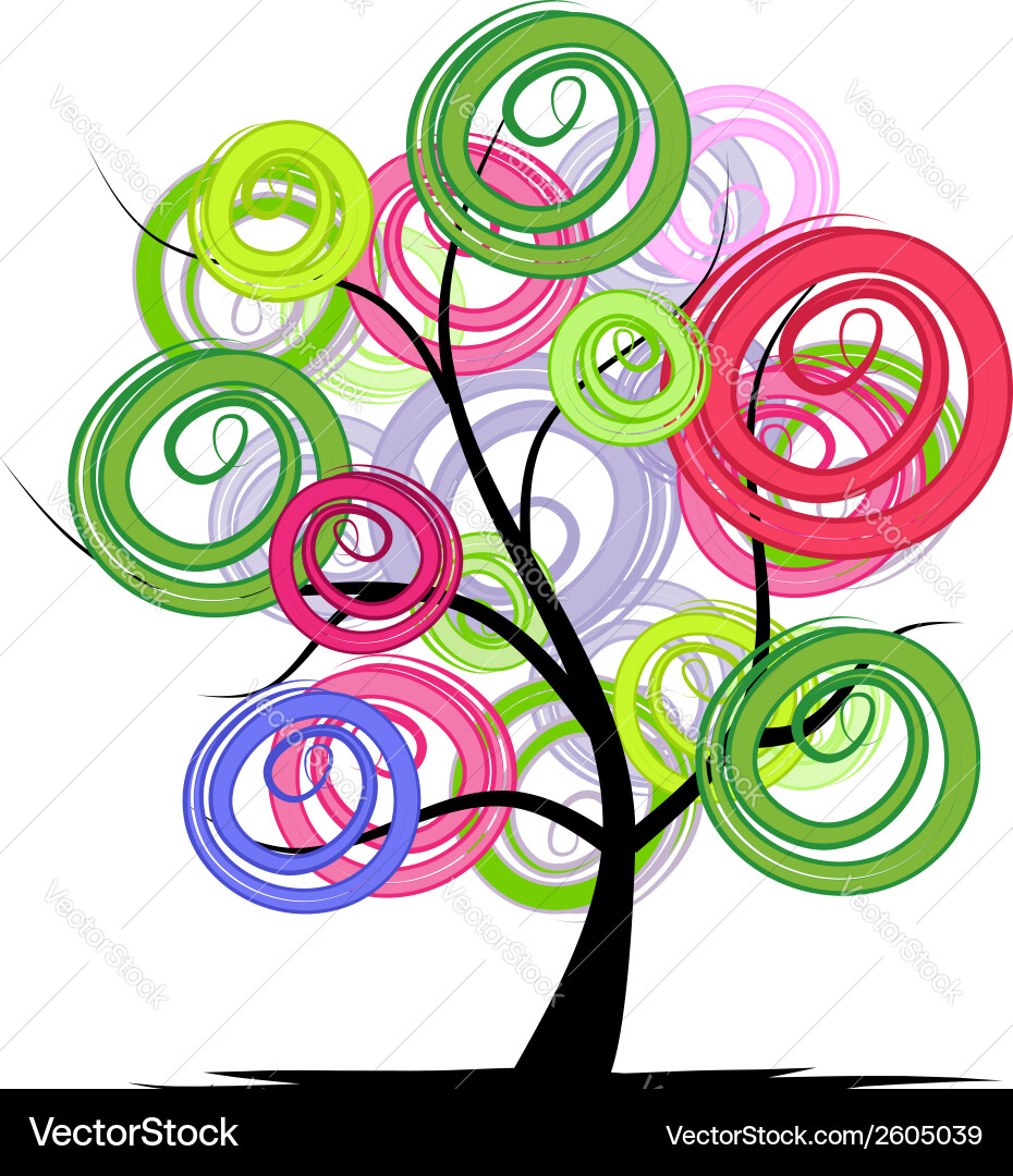 Abstract colorful tree for your design Vector Image