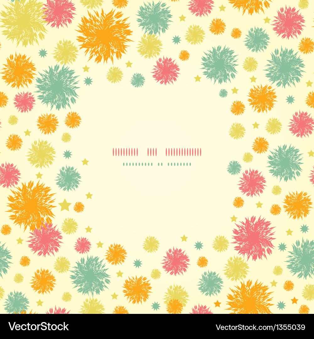 Abstract fluffy shapes frame background Vector Image
