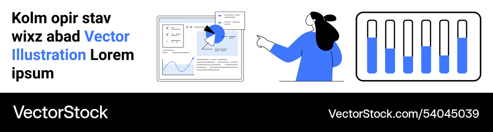Analytical dashboard with interactive data Vector Image