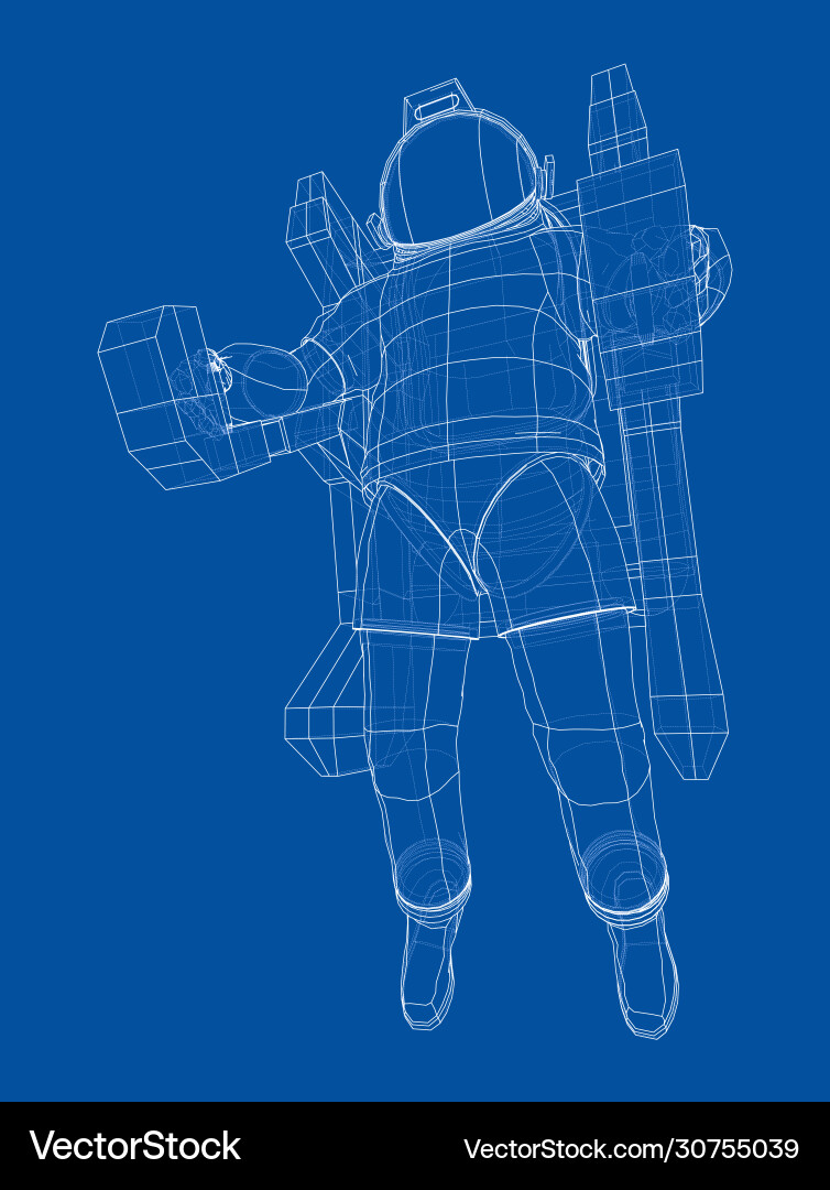 Astronaut concept rendering 3d vector image